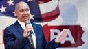 State Sen. Doug Mastriano (R., Franklin) speaks at a primary night election gathering in Chambersburg, Pa.