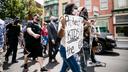 Gov. Tom Wolf marched with demonstrators against police brutality in Harrisburg on June 3, 2020.